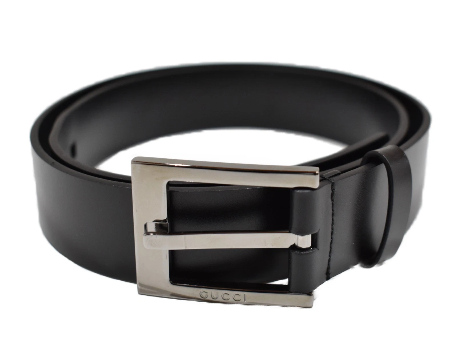 Gucci Ceinture Cuir 90617 Noir Homme Simple Cadeau Emballage Cadeau Disponible Occasion