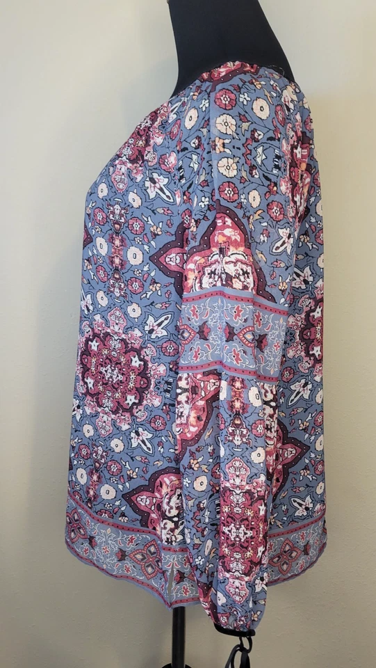 Camisa Top Mujer Casa Blanca Mercado Negro 8 Boho Transparente Campesino Estampado Floral Foto 4 de 4