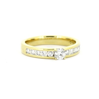 Ring 585 Gold 14 kt Gelbgold - 0,80 ct Brillanten W/SI - Wert 2350,-