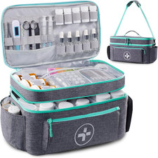Travel Medicine Bag Organizer Medical Bag KEEP PILLS  FIRST AID SUPPLIES BLUE