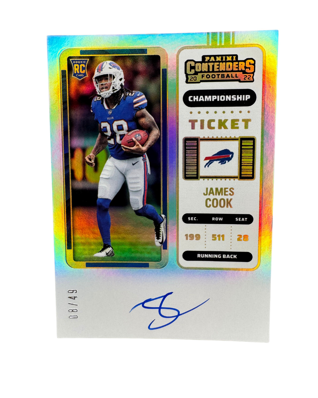 2022 Contenders James Cook RC Auto /49 SSP Championship Ticket 🔥 Bills Rookie