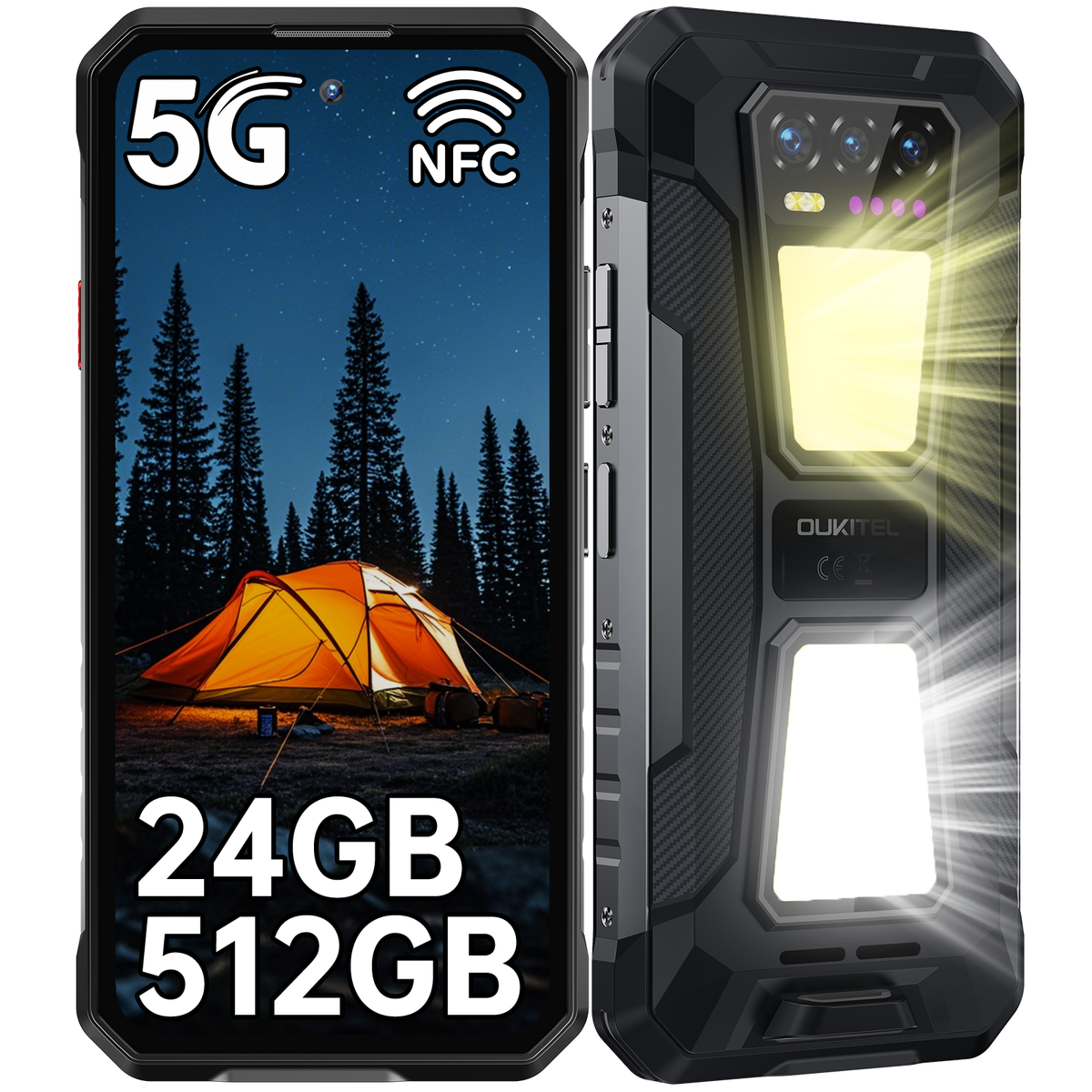 OUKITEL WP58 Pro 5G Rugged Smartphone Android 15 512GB 10000mAh