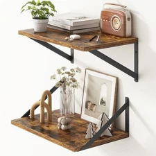 10 Inch Deep Floating Shelves, Floating Shelf 16 Inch 16"W x 10"D Rustic Brown