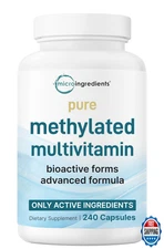 Micro Ingredients Methylated Multivitamin 240ct 19-in-1 D B12 C Folate Zn Non-GM