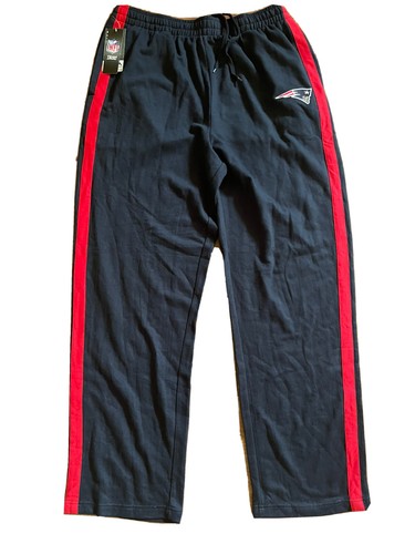 New England Patriots Blue Stripe Sweat Pants Embroidered Joggers Men Sz XLT Nfl - Picture 1 of 2