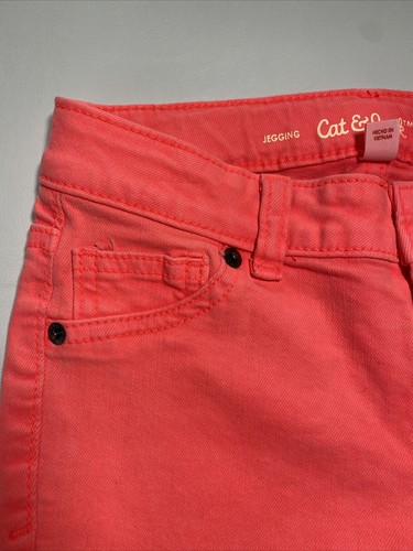 Girls Cat & Jack Pink Neon Jegging Pants Jeans Play School Pull On Size 7 Flaw - Picture 5 of 12