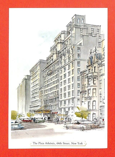 NEW YORK / CPM / THE PLAZA ATHÉNÉE / DÉDICACE AU CUISINIER BARNIER 1985 - Imagen 1 de 2