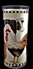 EUC Plastic Drinking Glass-Ram, Holstein Cow & Rooster w/Blk & White Checks