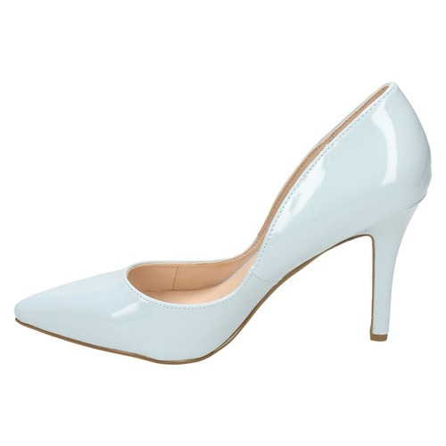 Ladies Anne Michelle F9R999 Pale Blue or Grey Patent Court Shoe - Picture 21 of 37