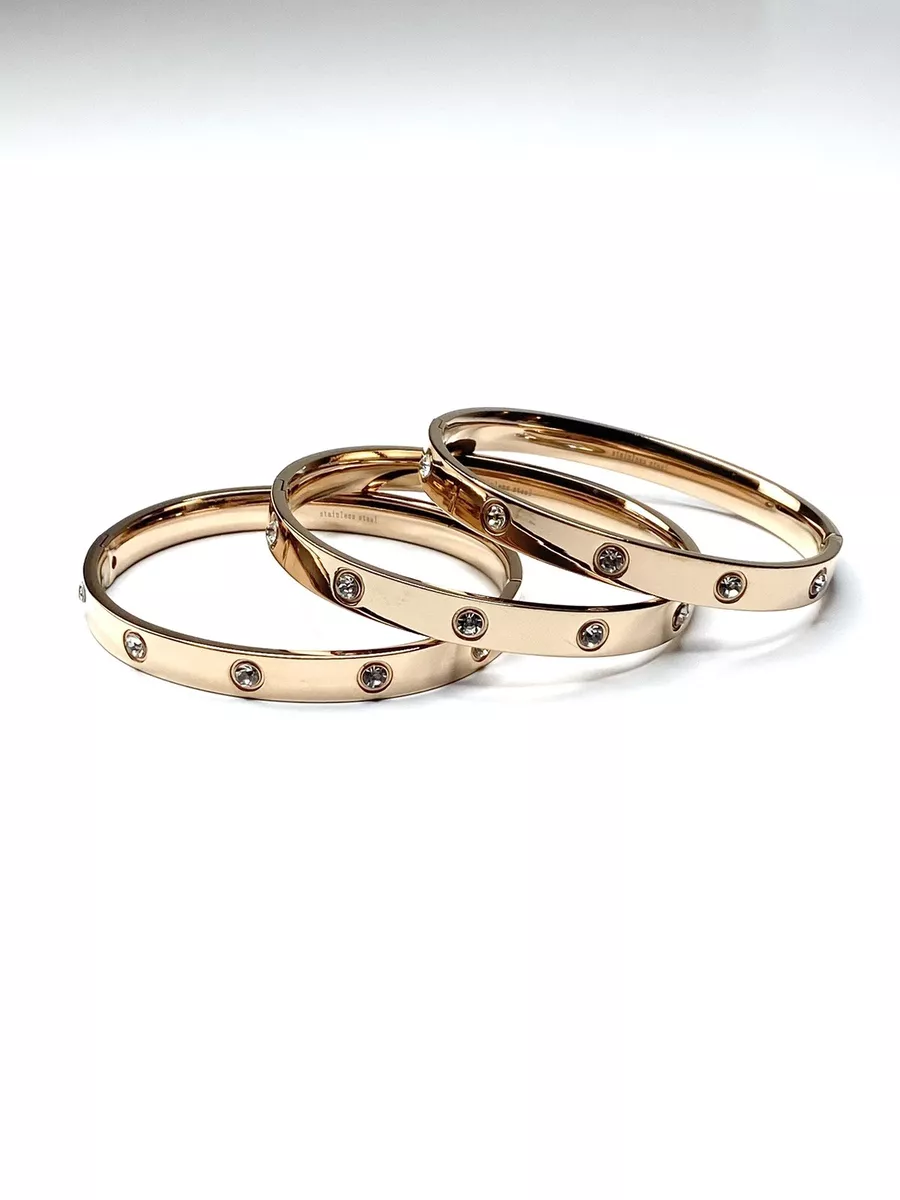 Women Men Sparkling Cubic Zirconia Secure Hinge Lock Bangle