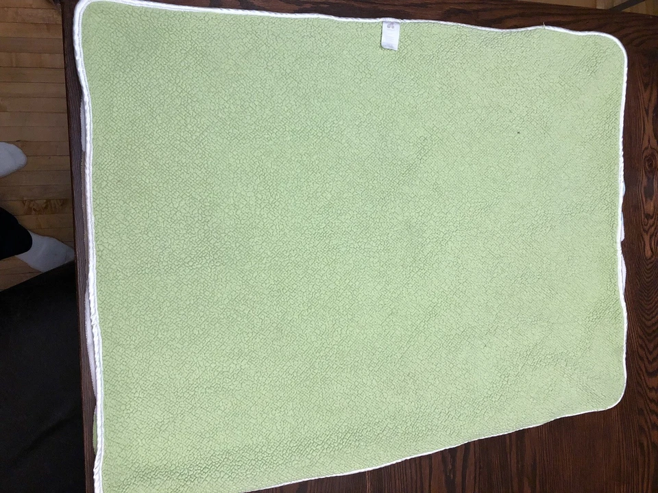 Cobertor de bebê Just Born Minky Dot quadrado laranja amarelo azul verde Sherpa tem desgaste - Imagem 3 de 3