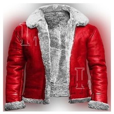 Handmade Men's Cherry Red Bomber Leather Jacket, Fashion Biker Jacket, Sale !!! - Image 1