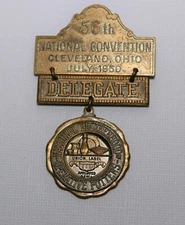 1950 Ntl Brotherhood of Operative Potters Delegate Badge. Cleveland, OH. Bastain