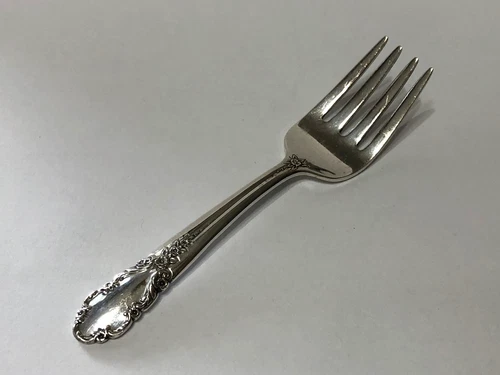 Sterling Silver Rogers Bridal Veil Baby Child Toddler Demitasse Fork NO MONO