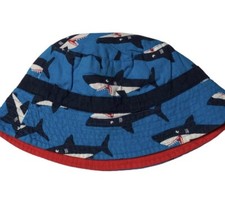 Carter's Boys Size 4-7 Hat Bucket with Sharks Print Reversible - Red Inside