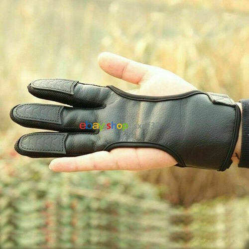 Protector Glove 3Finger Leather Hand Guard Recurve/Compound Bow Archery Shooting - Picture 6 of 9