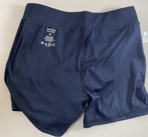 French Toast Girls Pull On Kick Pleated Skirt Navy Size 14 Bow School Uniform - Picture 11 of 14