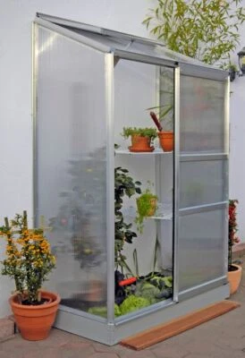 Vitavia, Anlehn-Gewächshaus, Treibnaus Styx 900 in alu-eloxiert, 4 mm HKP,