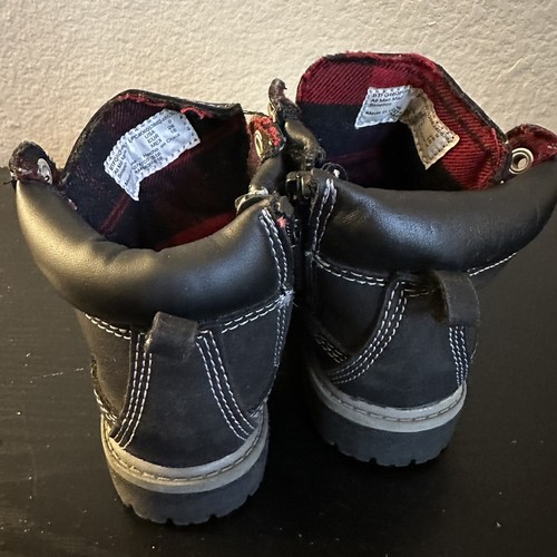 Youth Faded Glory Black Hiking Boots Size 9 Comfort Work Shoe Classic - Picture 8 of 8