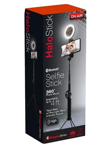 ON AIR™ Halo Stick Bluetooth Selfie Stand Stick ze światłem i pilotem Darmowa wysyłka - Zdjęcie 2 z 6