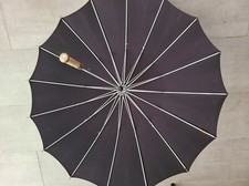 Vintage Umbrella With gold and MOP Handle no hole or rip