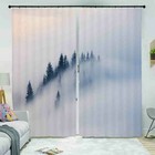 Grey Fog Space Wood 3D Curtain Blockout Photo Printing Curtains Drape Fabric