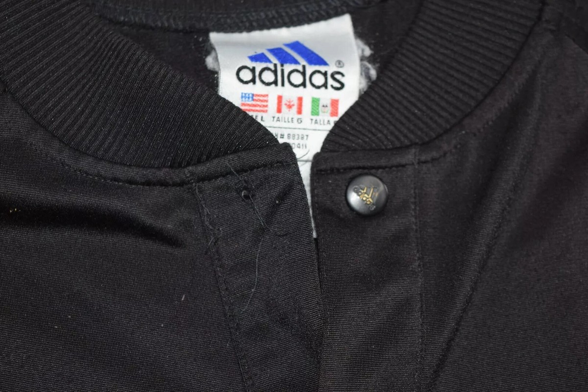 ビンテージadidas ブラック ジャケット Lサイズ adidas - 00年代 ビンテージ adidas 胸刺繍プリント 3本ライン