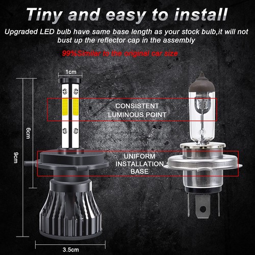6000K 2pc 9003 LED Headlight High/Low Beam Bulbs Kit For Toyota Paseo 1992-1999 - Picture 3 of 9