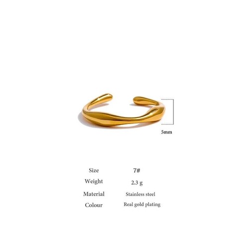 Vintage 18k Yellow Golden Curved Wave Adjustable Men Antique Ring Solid Women - Picture 12 of 13