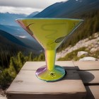 Clay Art Hand Painted Ceramic Martini Cocktail Shaped Snack Bowl 8” Height