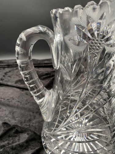 Antique American Brilliant Period, Irving Glass Co. "Victrola" Crystal Pitcher - Picture 13 of 13
