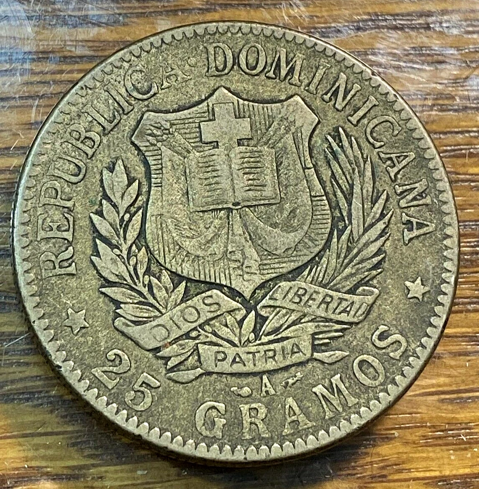 República Dominicana 1897 1 Peso Prístino Original Abt. XF CHN Foto 2 de 2