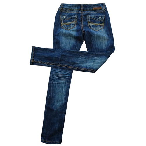 Almost Famous blue jeans youth girl (XXL 16) distress style/button/zip/logo - Picture 8 of 8