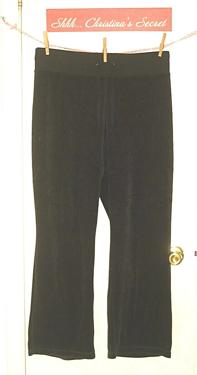 TG TEK GEAR Womens Pants Lounge Sweatpants Velour Black Cotton Blend Sz 3X  * VG+