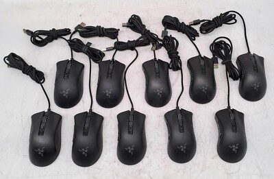 LOT OF 10 Razer Deathadder V2 RZ01-0321 Optical Method Ergonomic Gaming Mouse