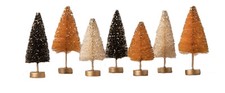 Bethany Lowe Mini Halloween Bottle Brush Trees with Gold Glitter S7