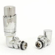 Radiator Valves Corner Modern Thermostatic TRV - Cascade | Hot Flow