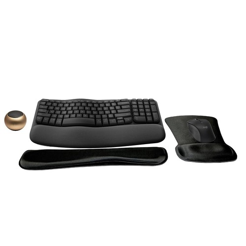 New Logitech MK670 Comfort Keyboard/Mouse Set + Mini Speaker, Wrist/Mouse Pads - Picture 10 of 13