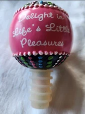 Ornate Wine Bottle Stopper Delight In Life's Little Pleasures Fun Colorful Gift
