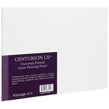 All-Media Primed Linen Panels - 11x14 3 Pack - 11oz Universal Primed Canvas B...