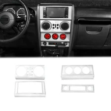 Interior Full Set Decoration Cover 4* For Jeep Wrangler JK 2007-10 Bright White