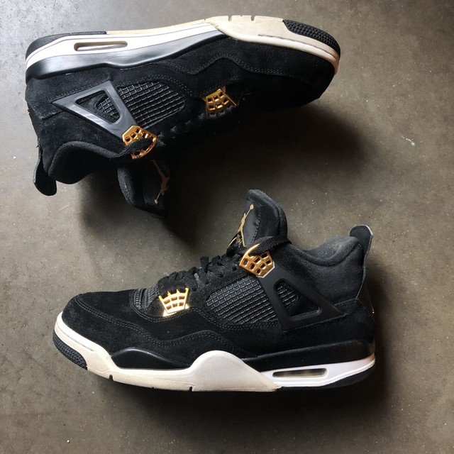 Men's Nike Air Jordan 4 IV Royalty Black Metallic Gold White Sz 11 (308497-032) | eBay