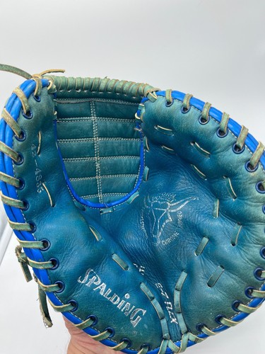 Guanto Prima Base Spalding Vintage 11" RHT 42-4835 Firma Blu EZ Flex - Foto 6 di 11