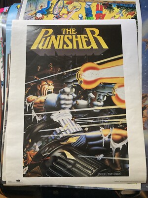 Marvel Comics The Punisher Poster 1990 22'' x 28''  zimelman zeck rare