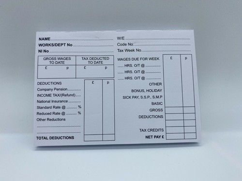 Wage Slip Pads x 2 Pads of 100 sheets - Picture 3 of 7