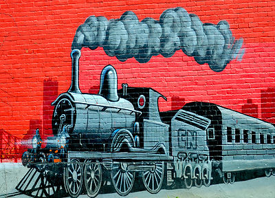 A0 CANVAS PRINT painting steam train tank engine GRAFFITI STREET ART licensed 