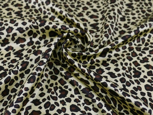 1 Yard Sexy Leopard Print Cloth Soft Scarf Fabric Satin Charmeuse - Picture 5 of 12