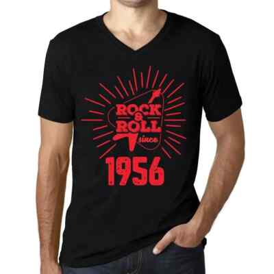 ULTRABASIC Herren T-Shirt V-Ausschnitt Gitarre und Rock & Roll seit 1956 Guitar and