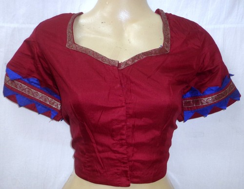 BVH Vintage Sari Saree Blouse Choli Top BUST 40" Maroon P1 E340 Zari #ABCN5 - Picture 9 of 24