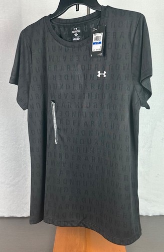 Under Armour Women's Velocity WordMark Gray Short Sleeve T-Shirt XL New With Tag - Picture 6 of 12